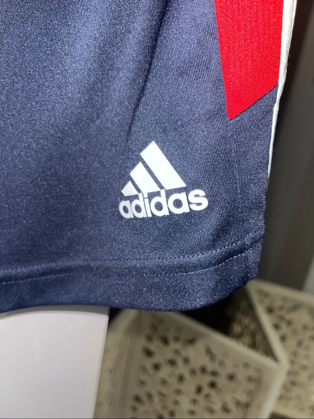 Adidas Primegreen Aeroready navy red and white athletic shorts Size XL
